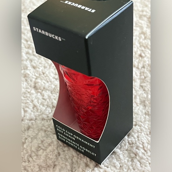 NWT Starbucks Fiery Red Tumbler Cold Cup Ornament Keychain - Picture 4 of 6